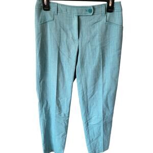 Anne Klein Blue Twill Duke Mid Rise Calypso Trouser Womens Dress Pants Size 0